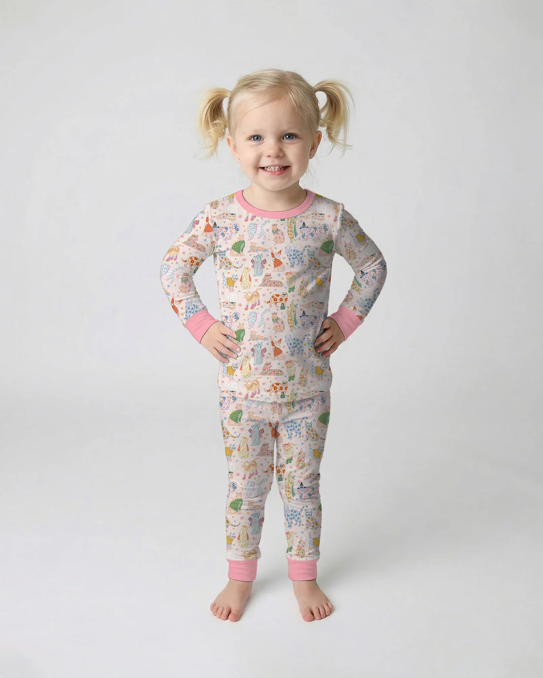 Zweiteiliges Langarm-Pyjama-Set mit Sommerfrüchten