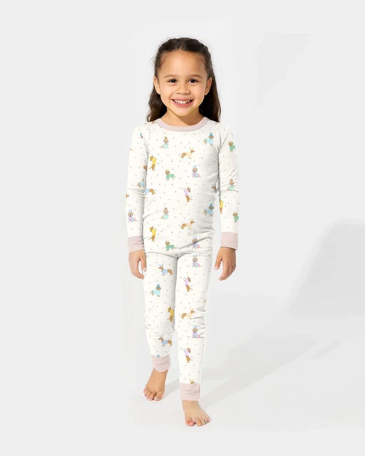 Zweiteiliges Langarm-Pyjama-Set mit Sommerfrüchten