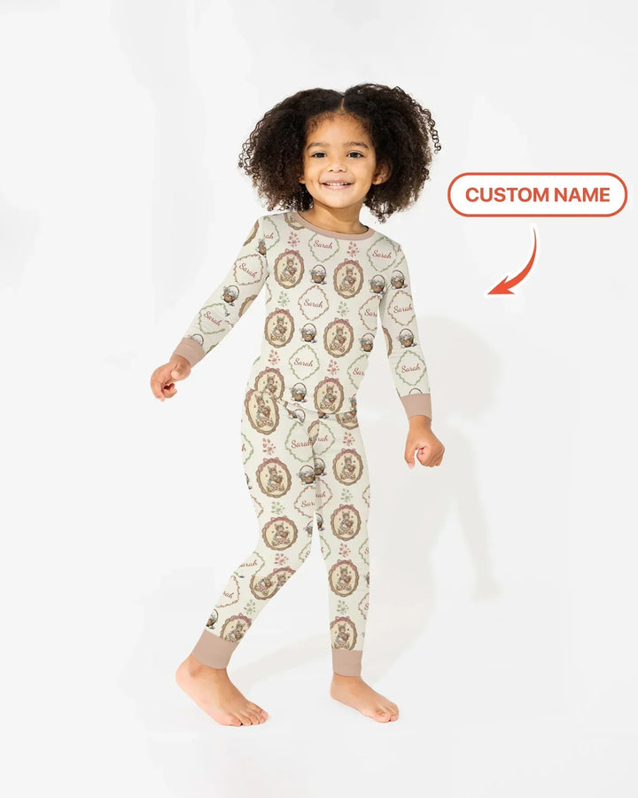 Zweiteiliges Langarm-Pyjama-Set mit Sommerfrüchten