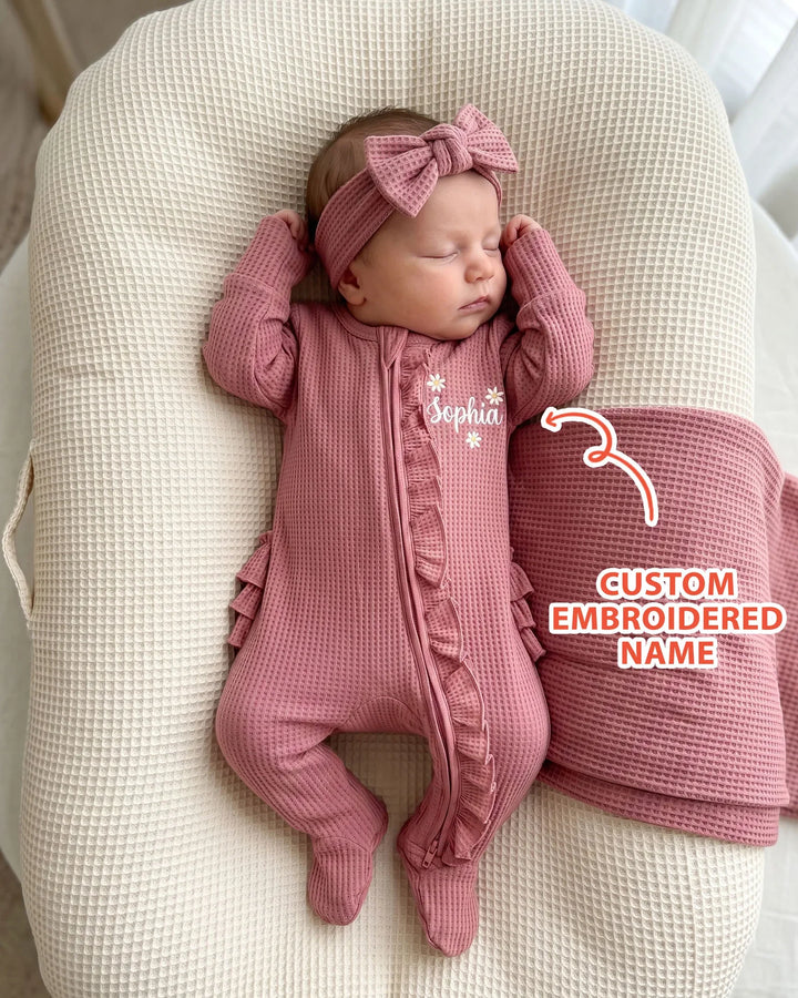 Gerippte Babykleidung mit individuellem Foto - Weich &amp; Skizzenhaft