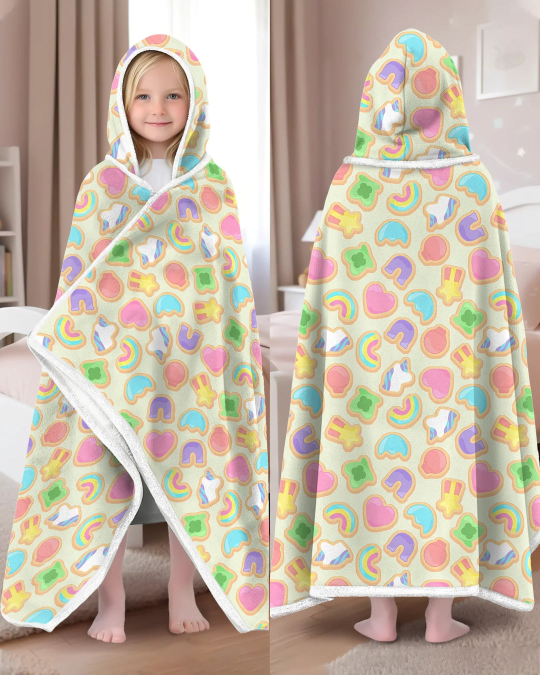 Lucky Marshmallow Cookies Bamboo Wearable Hooded Blanket