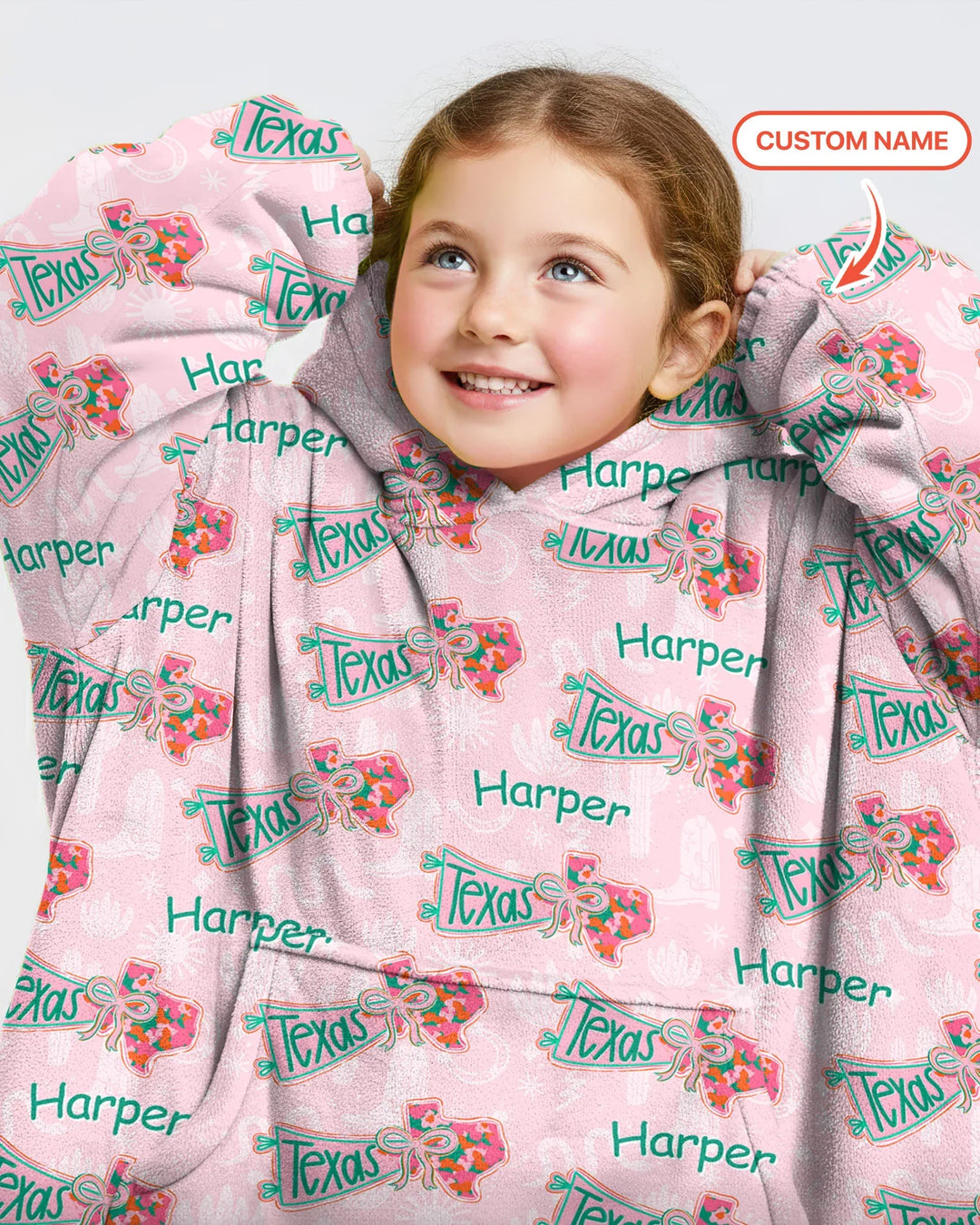Personalisierter Name Preppy Texas Charme Bambus Kuschelpullover