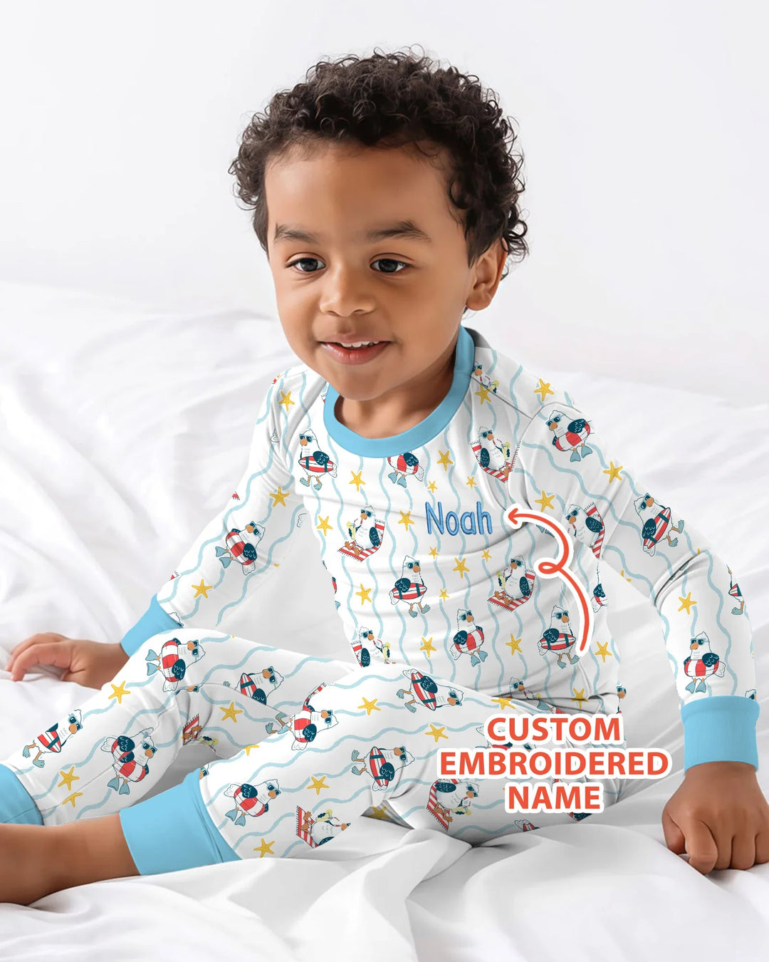 Zweiteiliges Langarm-Pyjama-Set mit Sommerfrüchten