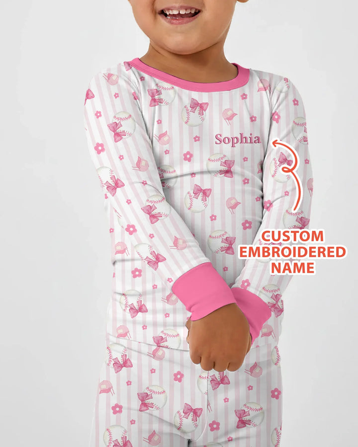 Zweiteiliges Langarm-Pyjama-Set mit Sommerfrüchten