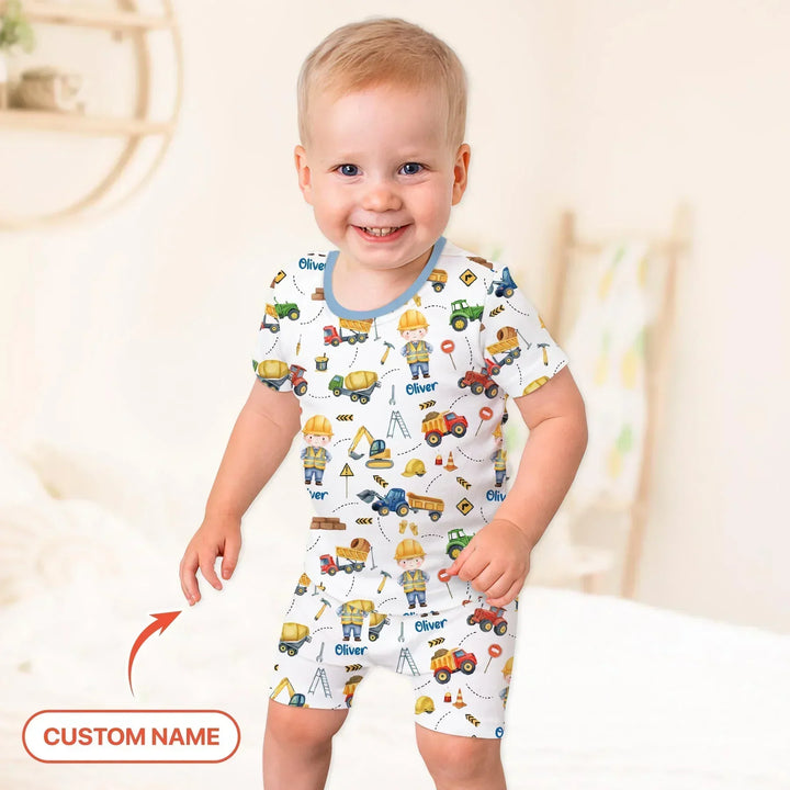 Zweiteiliges Pyjama-Set mit kurzen Ärmeln und Shorts im Sommer-Design