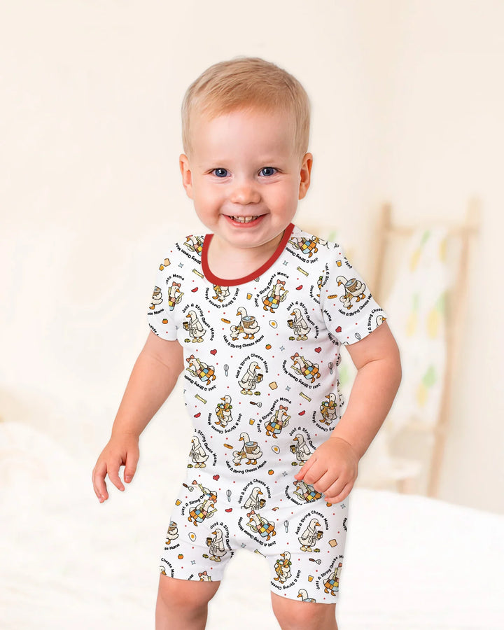 Template Zweiteiliges Pyjama-Set mit kurzen Ärmeln und Shorts