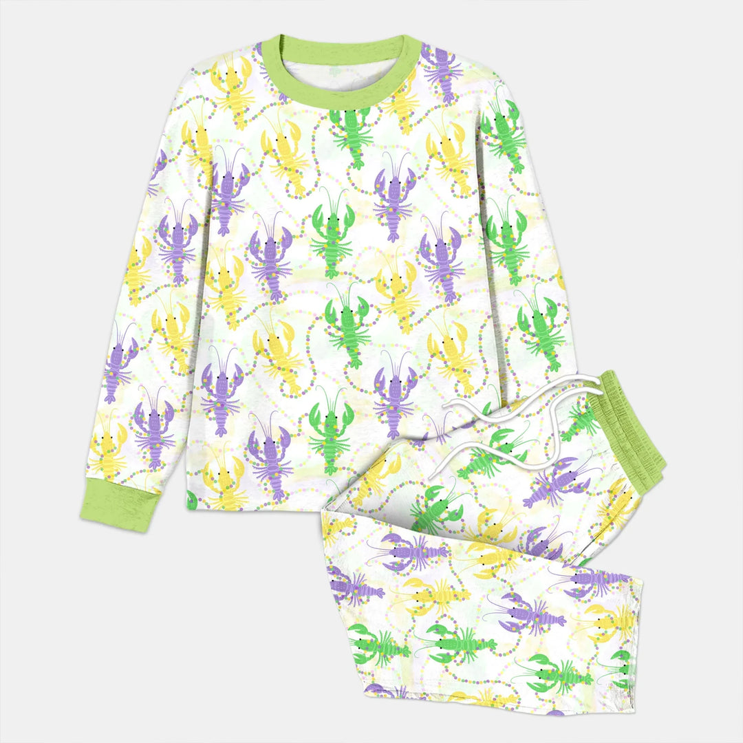 Mardi Gras Crawfish Family Matching Bamboo Men's Pajama Set