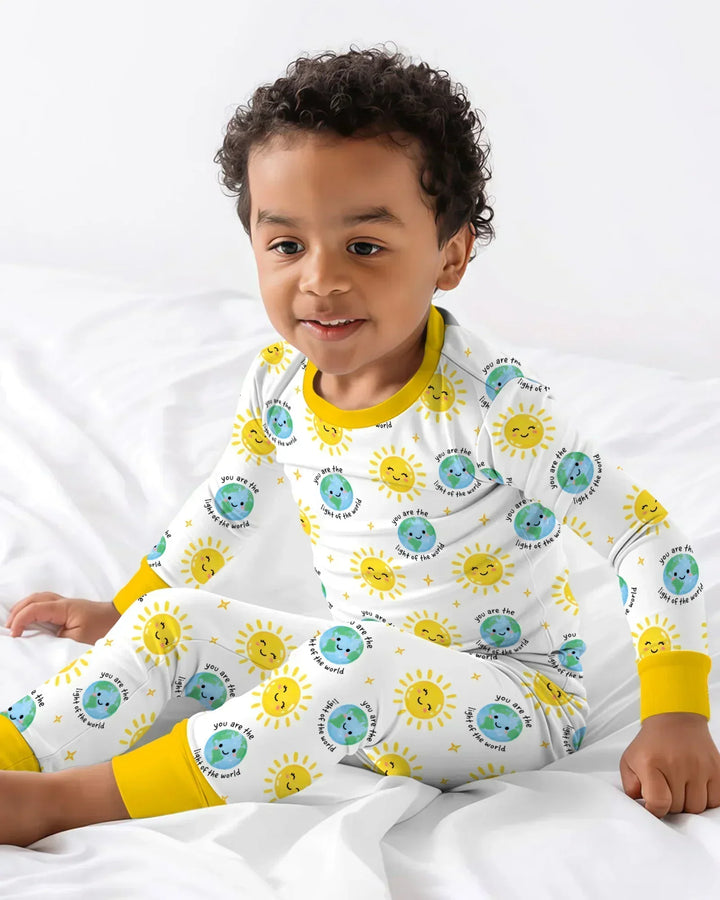 Zweiteiliges Langarm-Pyjama-Set mit Sommerfrüchten