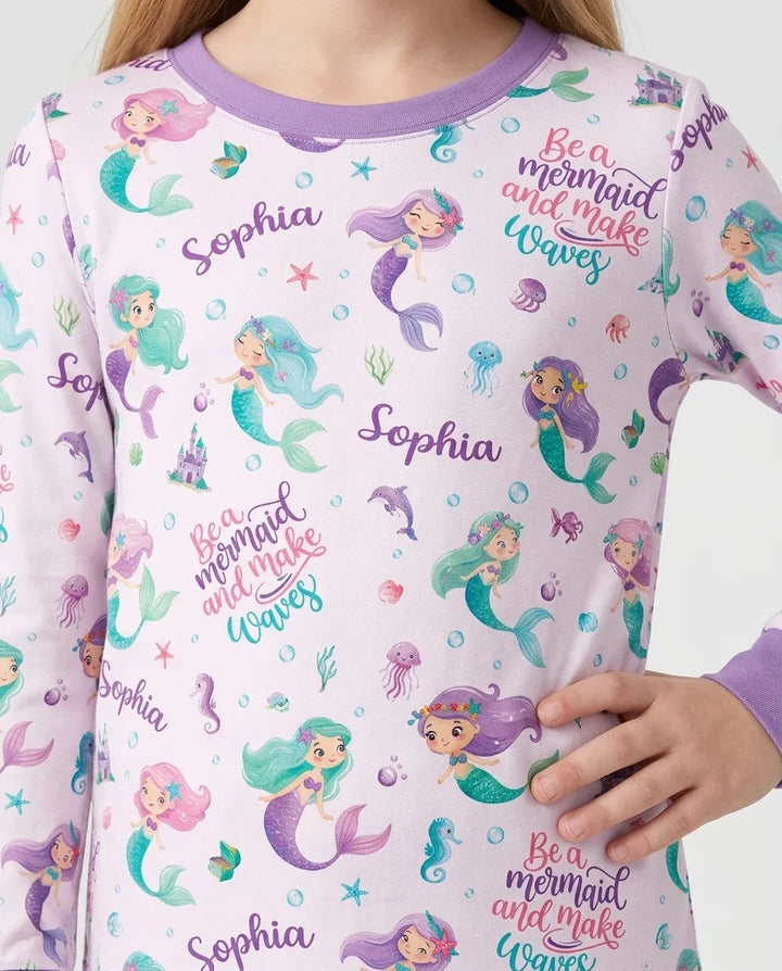 Zweiteiliges Langarm-Pyjama-Set mit Sommerfrüchten