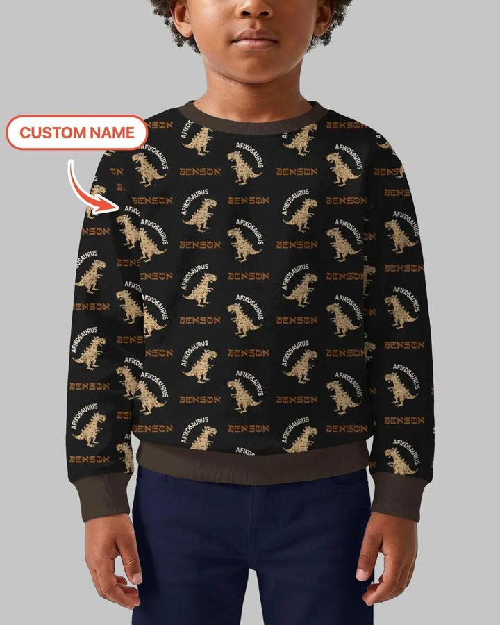 Custom Name Afikosaurus Bamboo Crewneck Sweatshirt