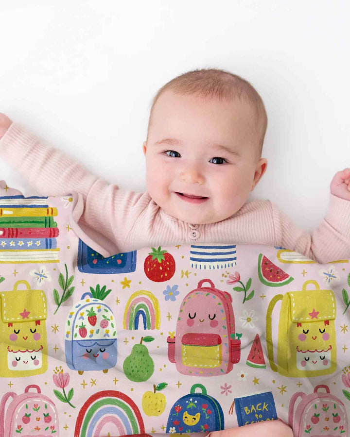 Sweet Rainbow School Adventure Bamboo Blanket