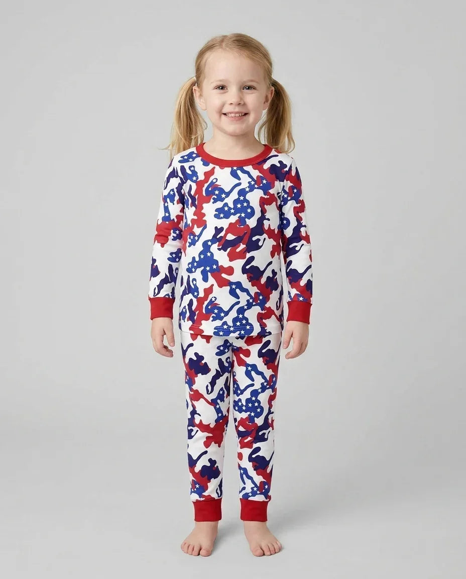 Zweiteiliges Langarm-Pyjama-Set mit Sommerfrüchten
