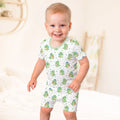 Shabbat Dinosaur Bamboo Two Piece Short Sleeve Shorts Pajama Set