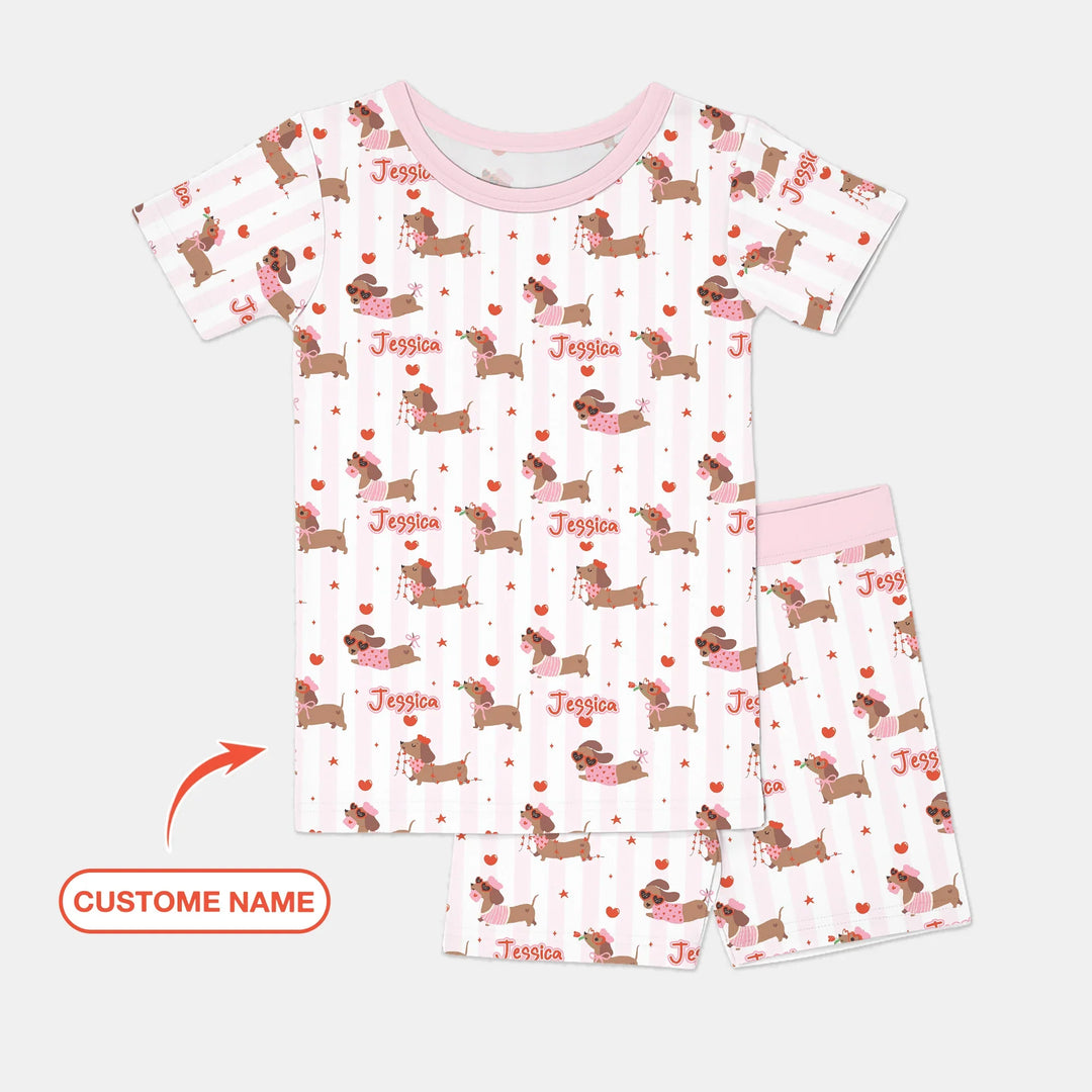 Zweiteiliges Pyjama-Set mit kurzen Ärmeln und Shorts im Sommer-Design