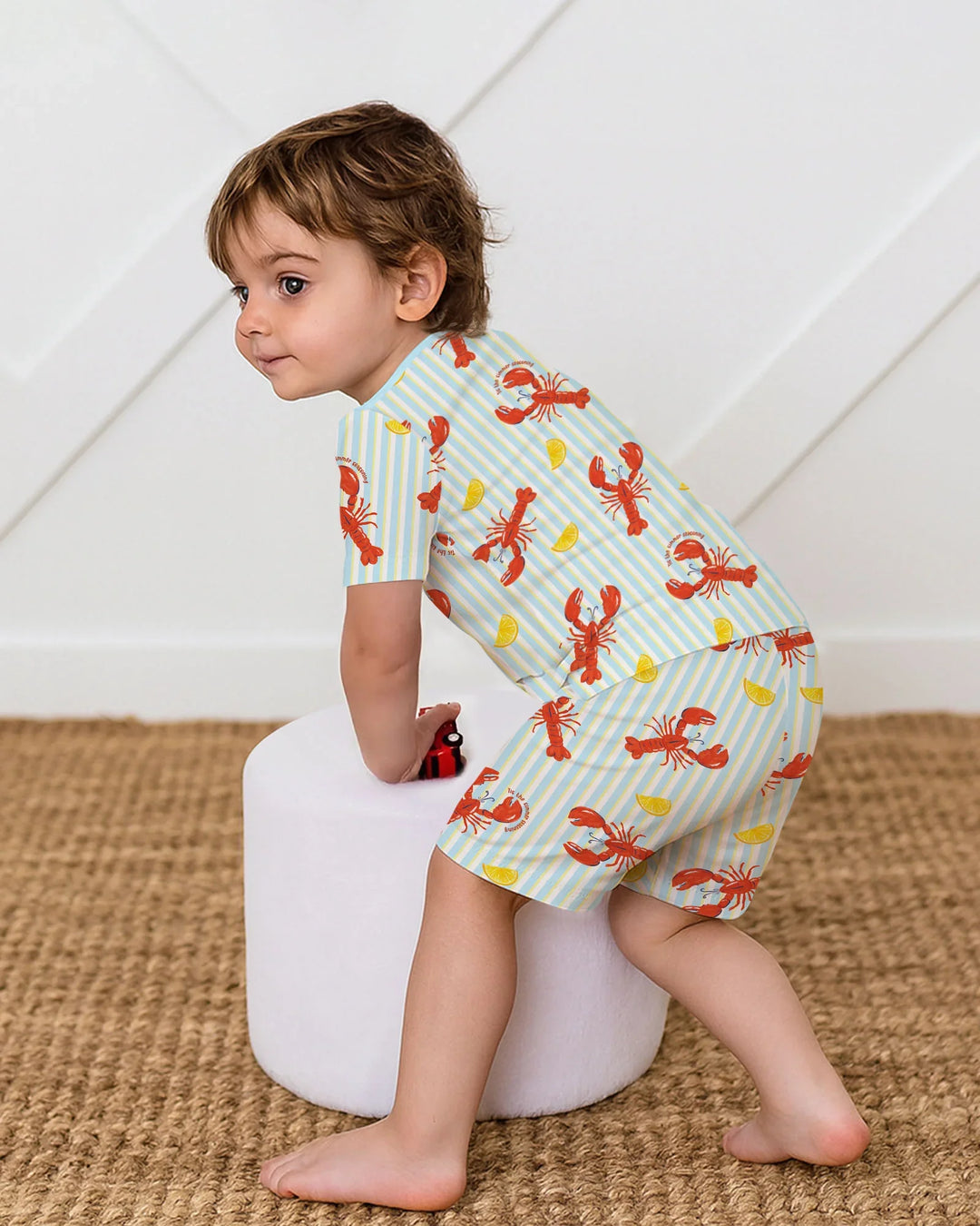 Crawfish Pinch Bamboo Two Piece Short Sleeve Shorts Pajama Set