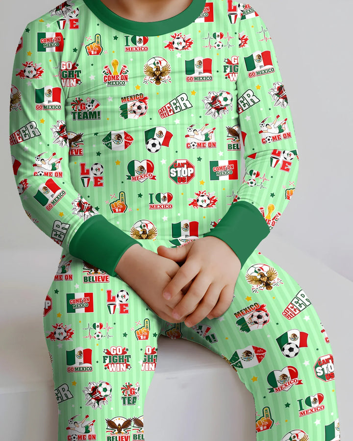 Zweiteiliges Langarm-Pyjama-Set mit Sommerfrüchten