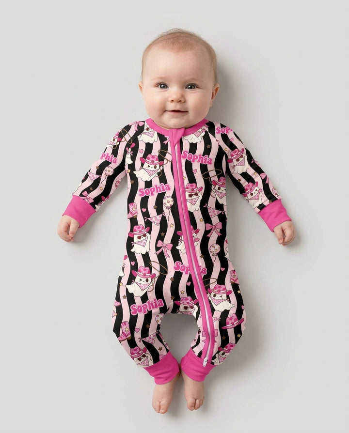 Pink Cowgirl Ghost Halloween Bamboo Convertible Zippy