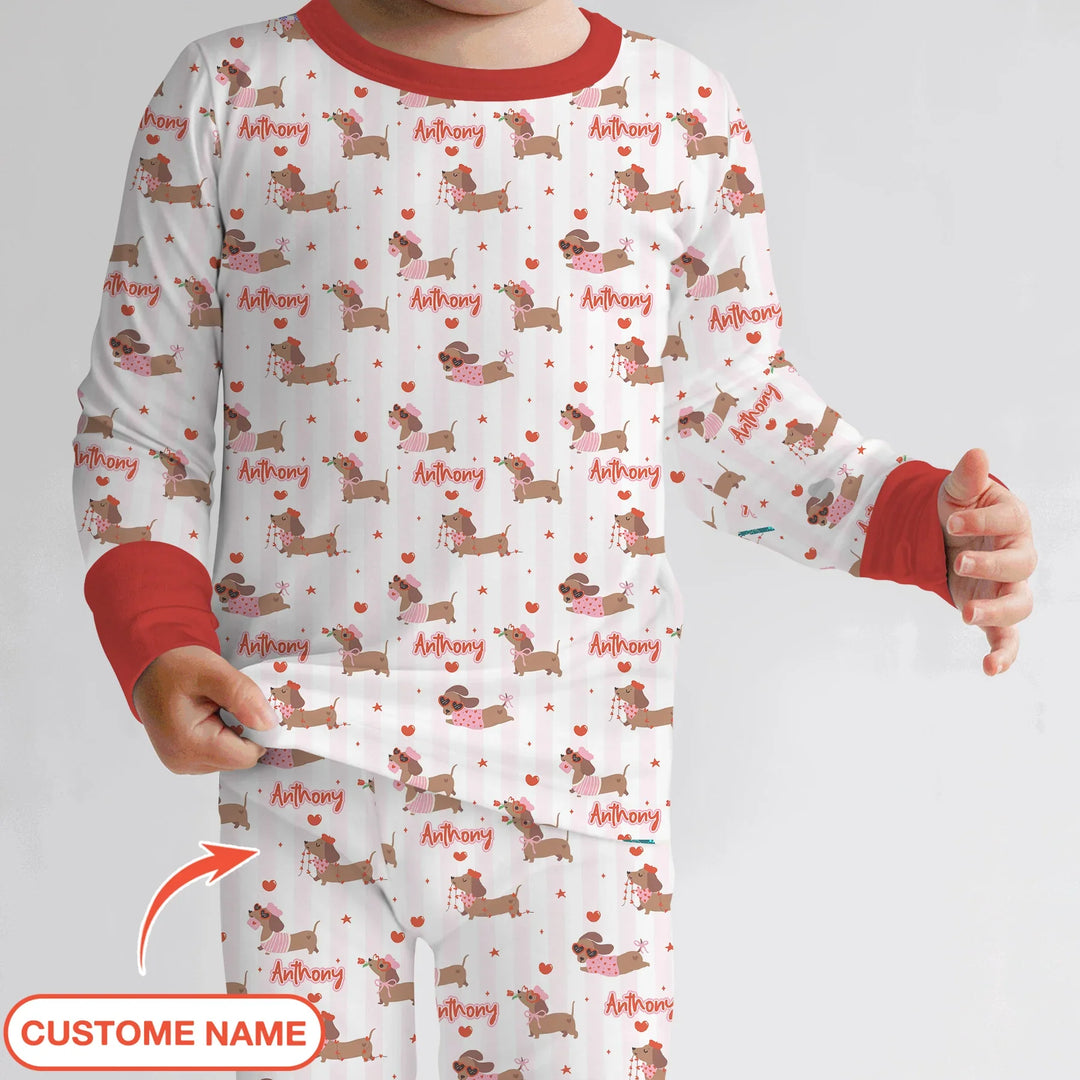 Zweiteiliges Langarm-Pyjama-Set mit Sommerfrüchten
