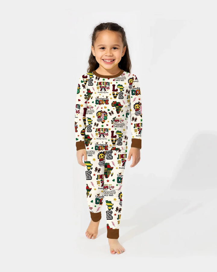 Zweiteiliges Langarm-Pyjama-Set mit Sommerfrüchten