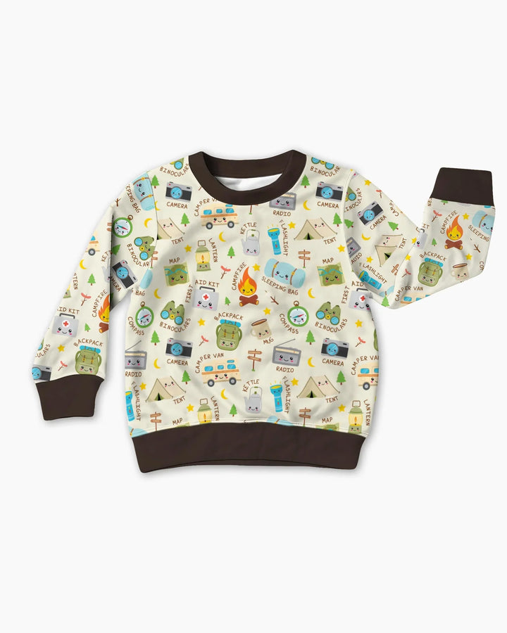 Familien-Sweatshirt mit Rundhalsausschnitt „Little Camp Adventure“.