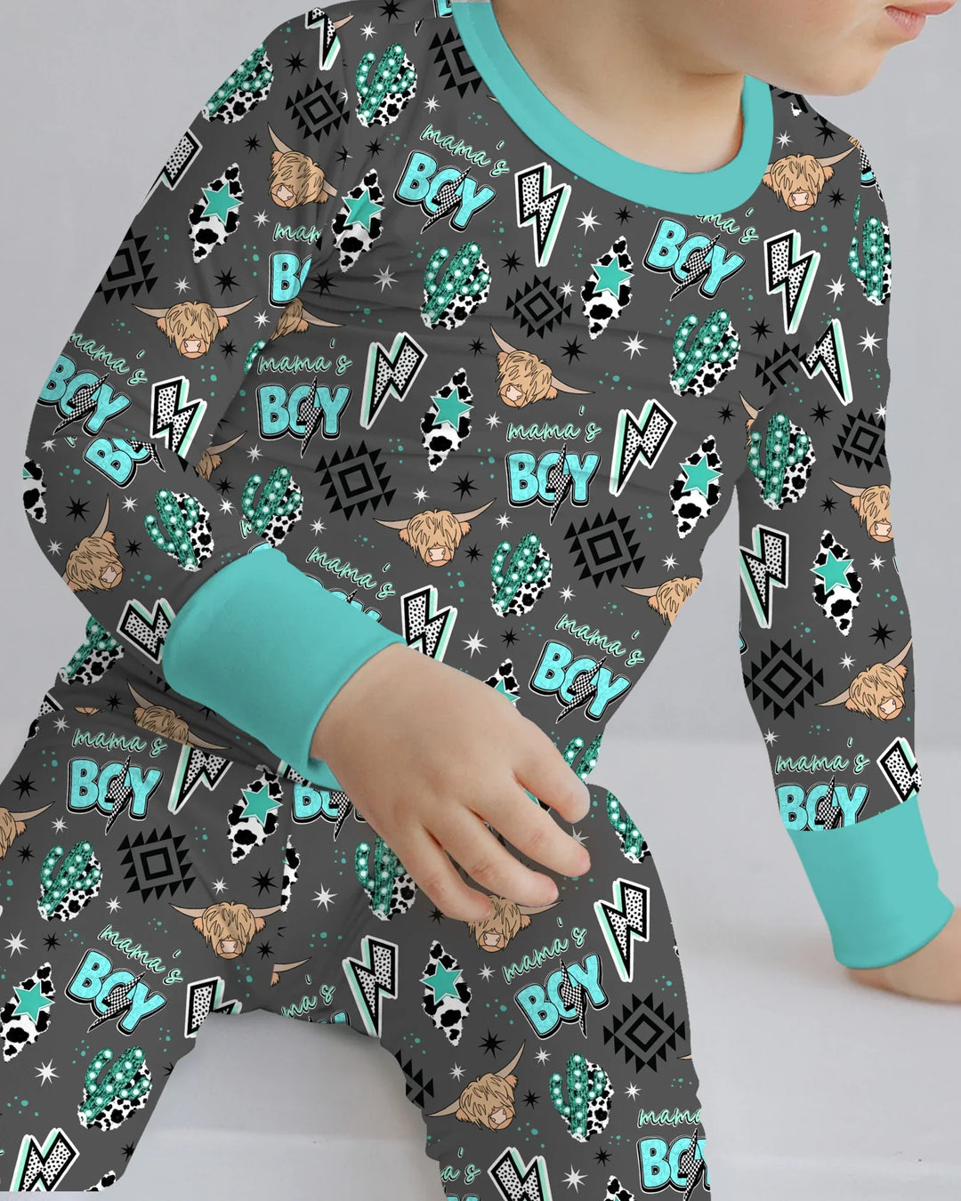 Zweiteiliges Langarm-Pyjama-Set mit Sommerfrüchten