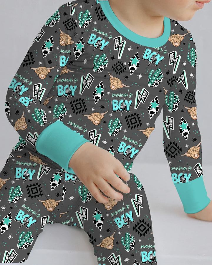 Zweiteiliges Langarm-Pyjama-Set mit Sommerfrüchten