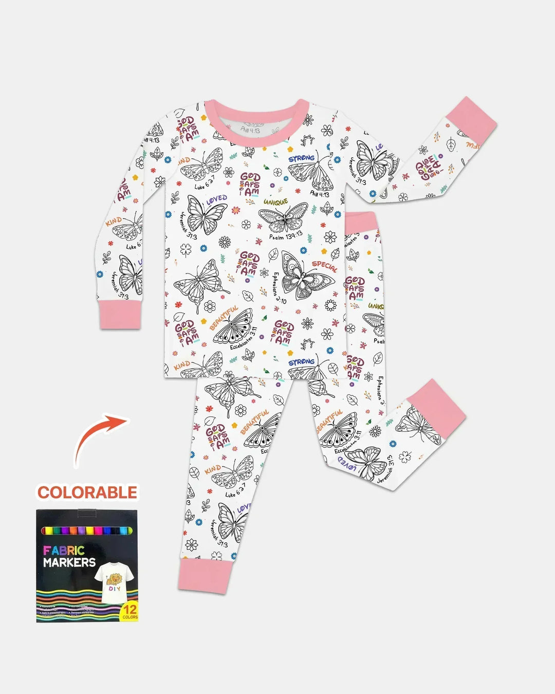 Zweiteiliges Langarm-Pyjama-Set mit Sommerfrüchten