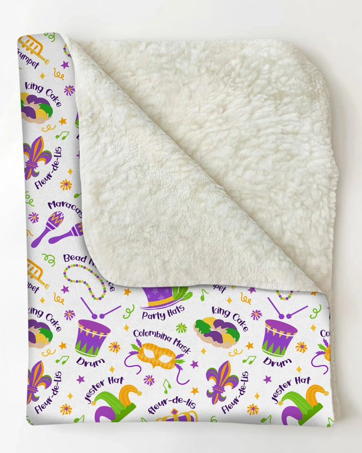 Mardi Gras Family Matching Bamboo Blanket
