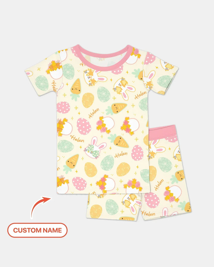 Zweiteiliges Pyjama-Set mit kurzen Ärmeln und Shorts im Sommer-Design
