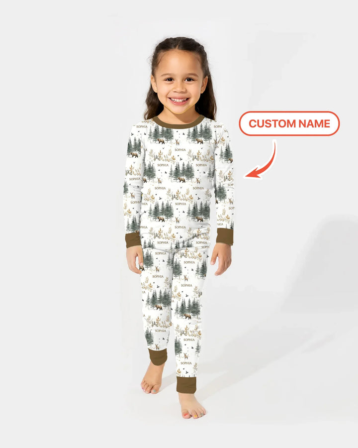 Zweiteiliges Langarm-Pyjama-Set mit Sommerfrüchten