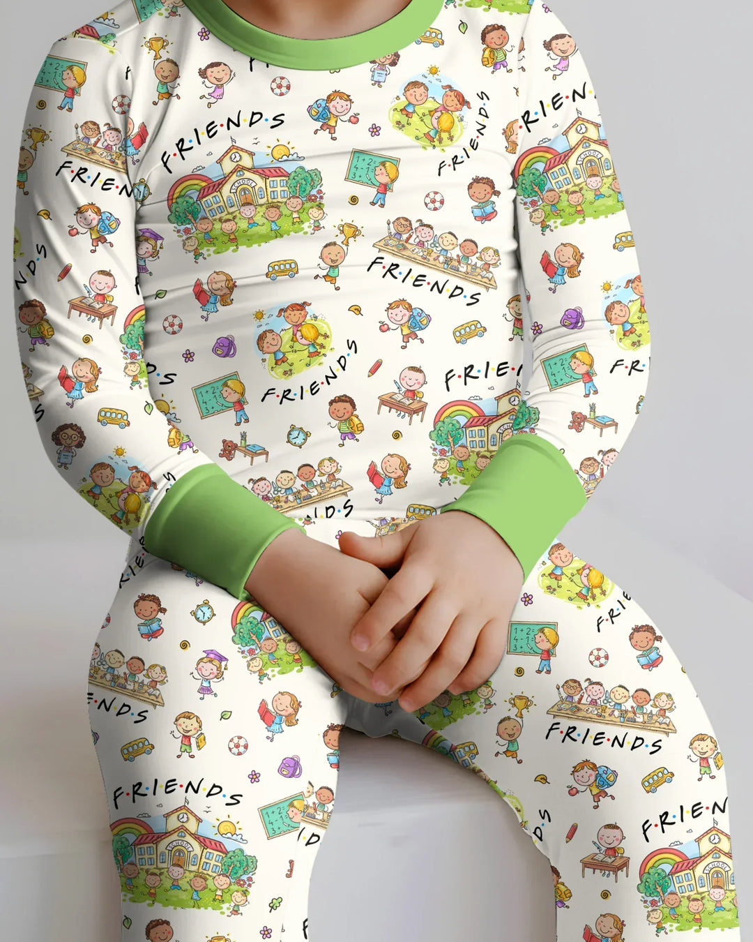 Zweiteiliges Langarm-Pyjama-Set mit Sommerfrüchten