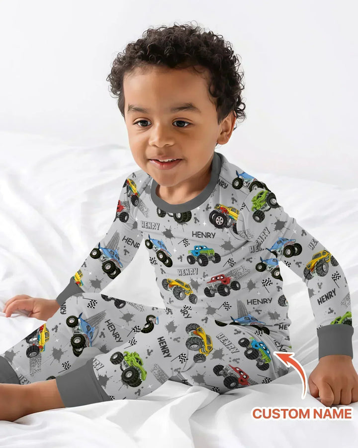 Zweiteiliges Langarm-Pyjama-Set mit Sommerfrüchten