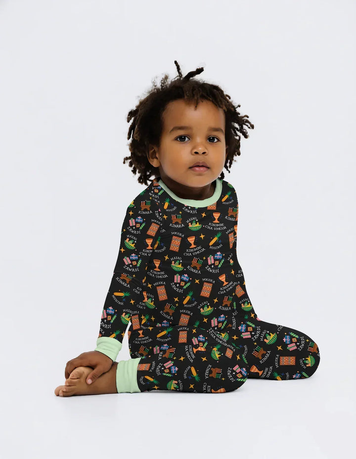 Kwanzaa Spirit Bamboo Two Piece Long Sleeve Pajama Set
