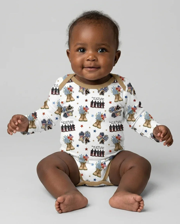 Gerippte Babykleidung mit individuellem Foto - Weich &amp; Skizzenhaft