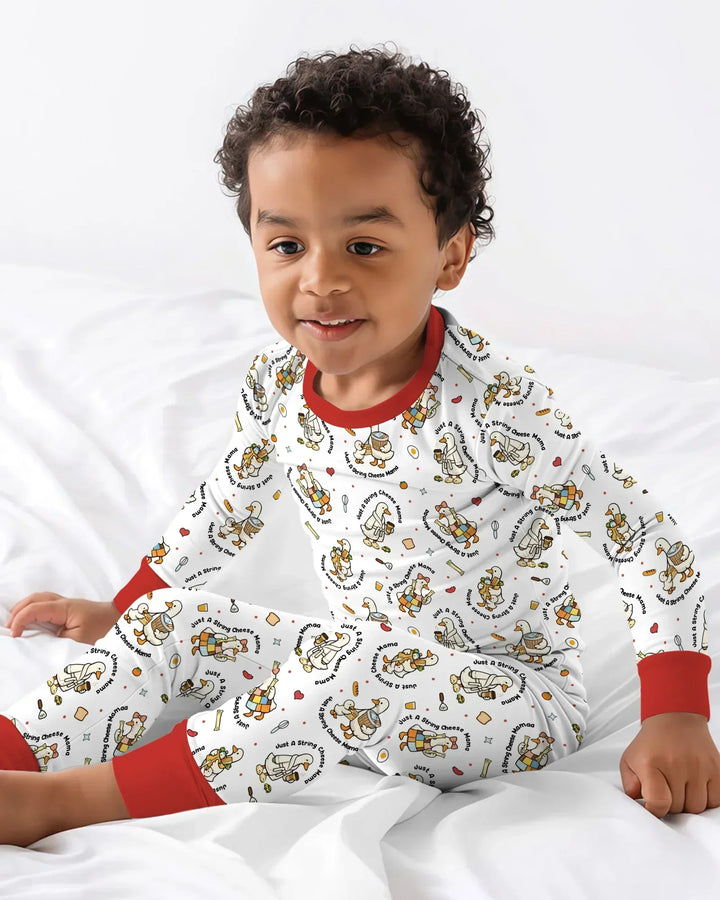 Zweiteiliges Langarm-Pyjama-Set mit Sommerfrüchten