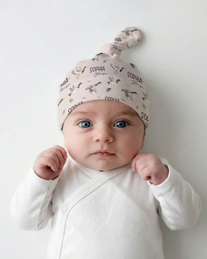 Custom Name Mallard Duck Bamboo Knotted Hat
