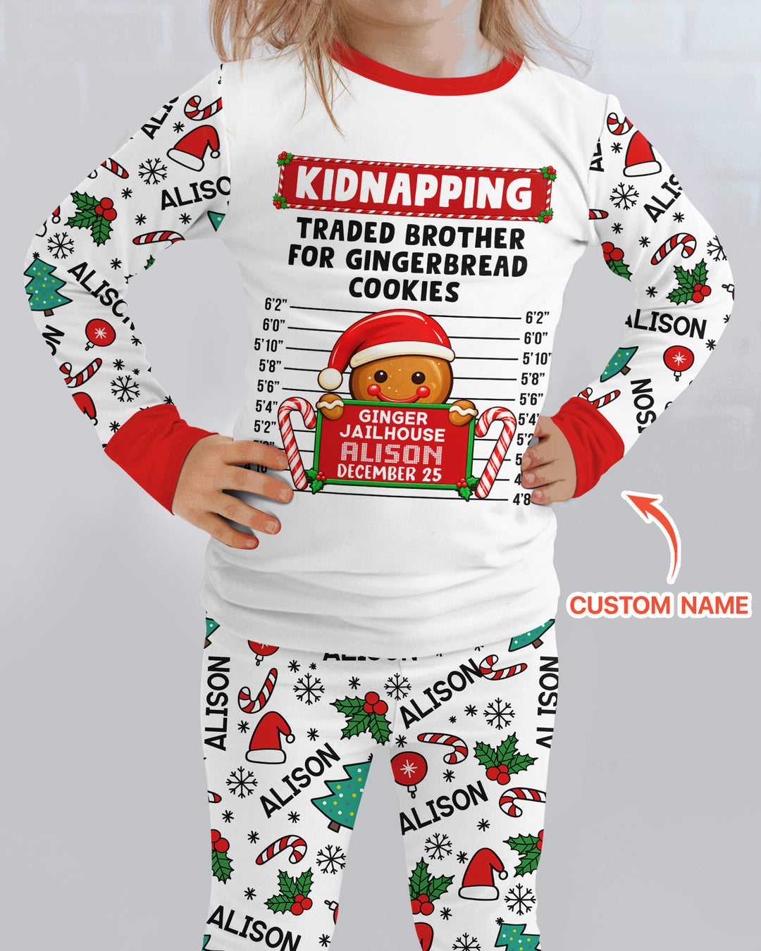 Funny Christmas Family Matching Bamboo Two Piece Long Sleeve Pajama Set