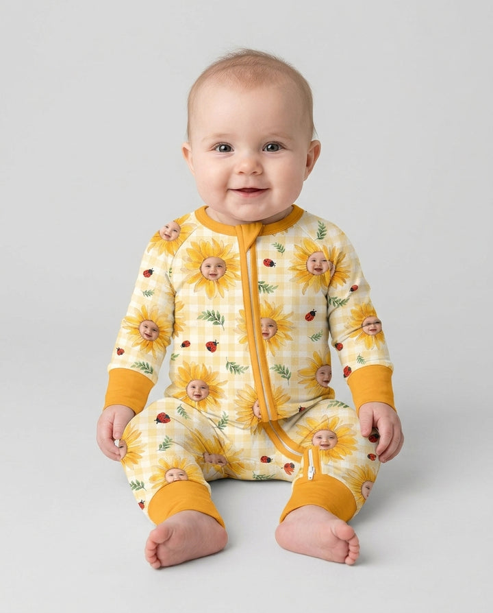 Gerippte Babykleidung mit individuellem Foto - Weich &amp; Skizzenhaft