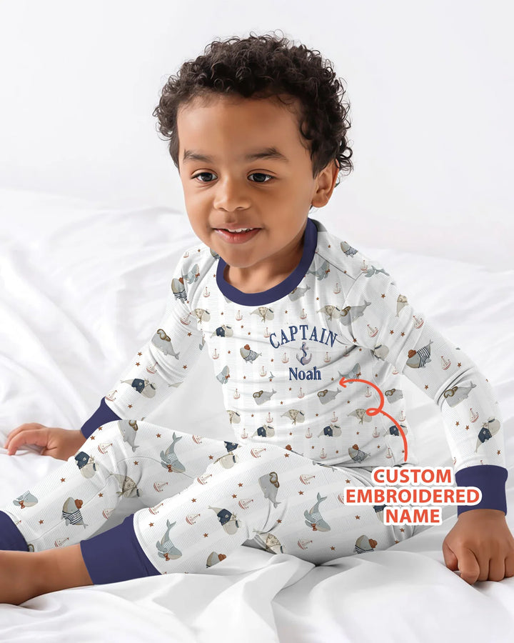 Zweiteiliges Langarm-Pyjama-Set mit Sommerfrüchten