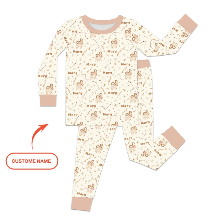 Zweiteiliges Langarm-Pyjama-Set mit Sommerfrüchten