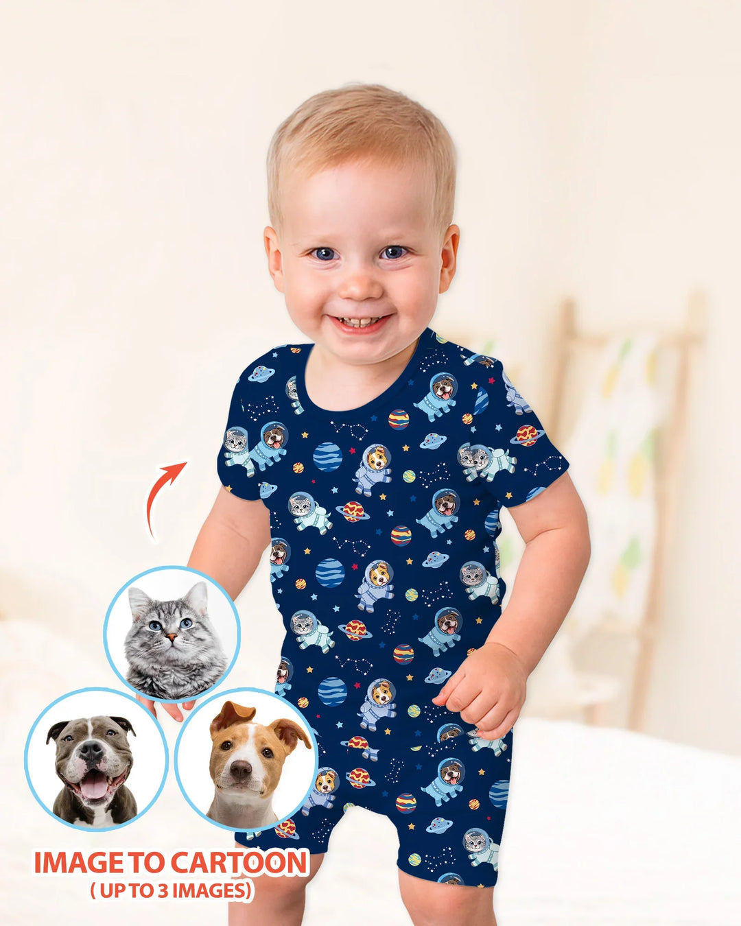 Schlafanzug-Set zweiteilig, kurze Ärmel, kurze Hose, Bambus