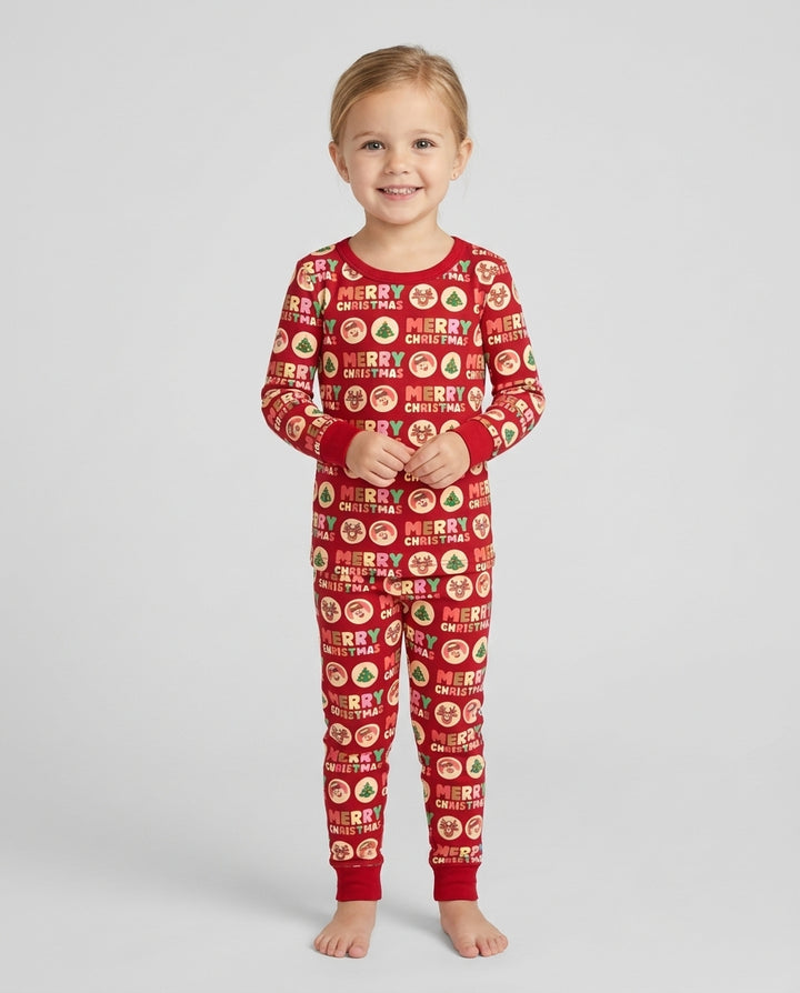 Merry Christmas Cookies Bamboo Two Piece Long Sleeve Pajama Set