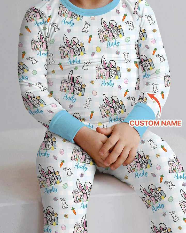 Zweiteiliges Langarm-Pyjama-Set mit Sommerfrüchten