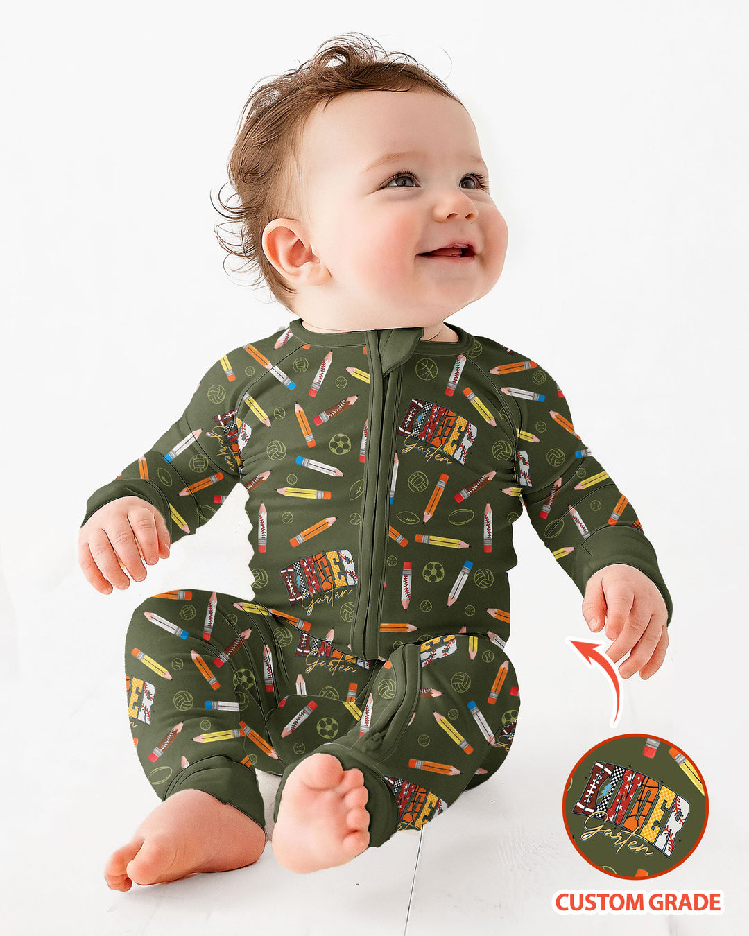 Gerippte Babykleidung mit individuellem Foto - Weich &amp; Skizzenhaft