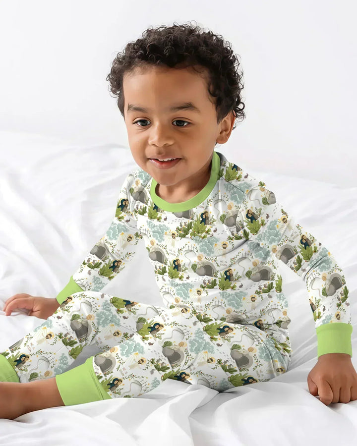 Zweiteiliges Langarm-Pyjama-Set mit Sommerfrüchten