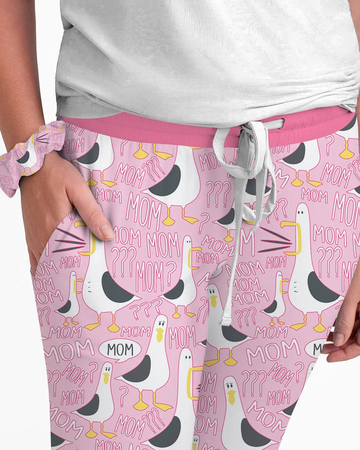 Lustiges Möwen-Mama Damen Pyjama-Set aus Bambus