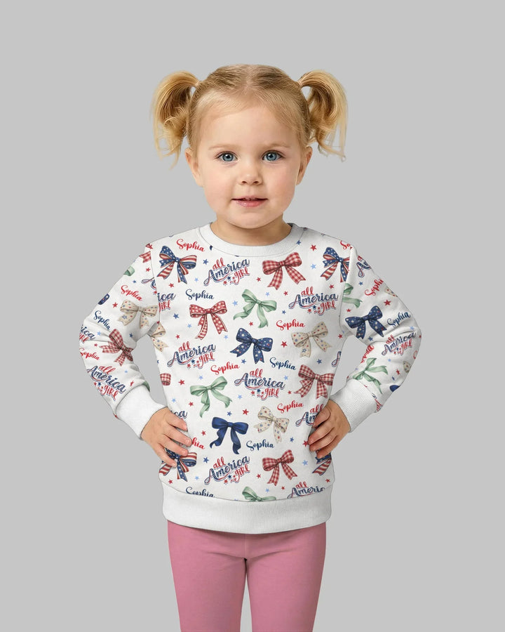 Benutzerdefiniertes All-American-Girl-Bambus-Rundhals-Sweatshirt