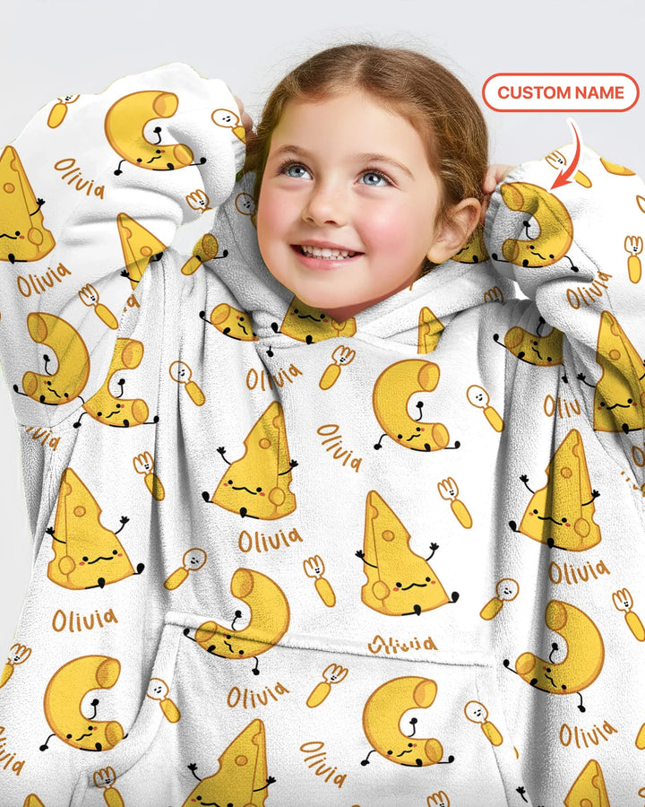 Custom Name Mac & Cheese Club Bamboo Blanket Hoodie