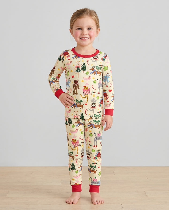 Animals Christmas Bamboo Two Piece Long Sleeve Pajama Set
