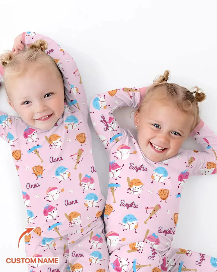 Zweiteiliges Langarm-Pyjama-Set mit Sommerfrüchten